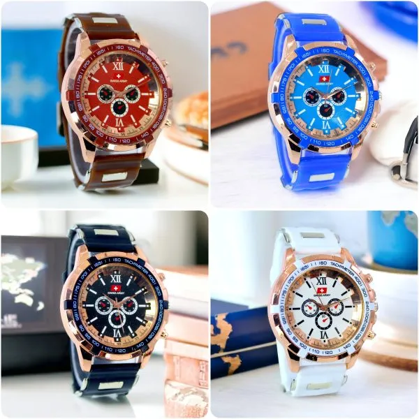 Latest Design Sports Rubber Straps analog watches For Men And Boys