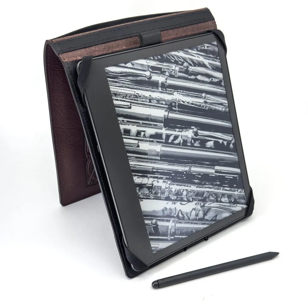 Leather Kindle Scribe Cover, Acanthus Leaf