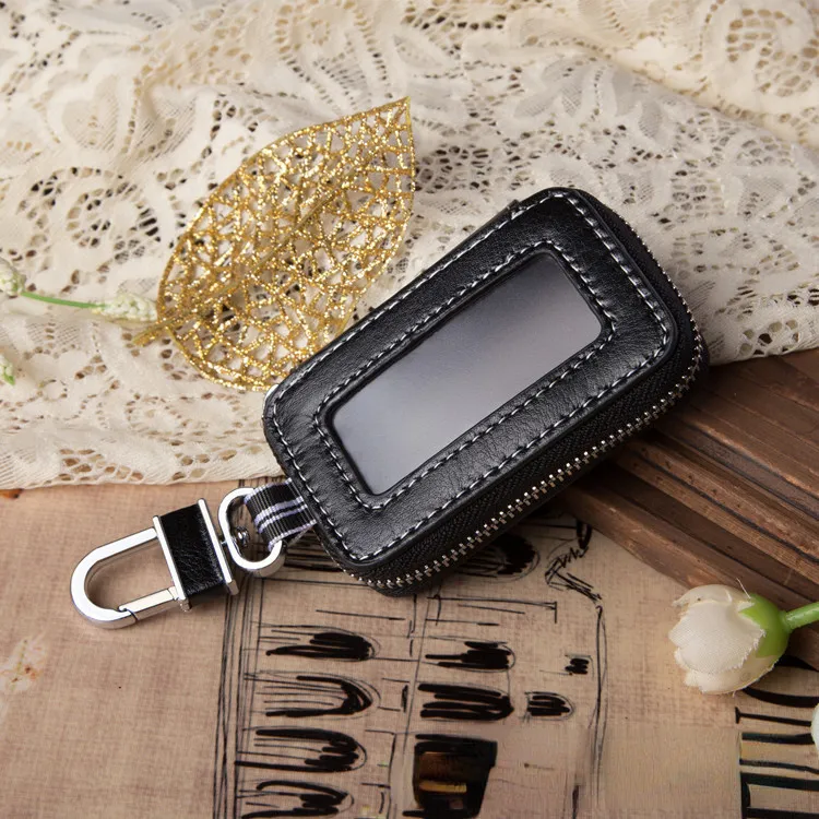 Leather Transparent Zipper Car Case with Key Input Funciton 9069