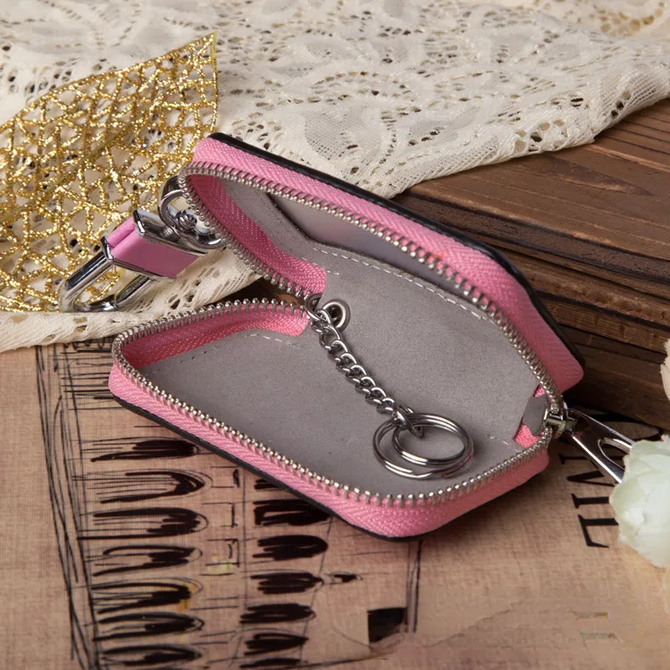 Leather Transparent Zipper Car Case with Key Input Funciton 9069