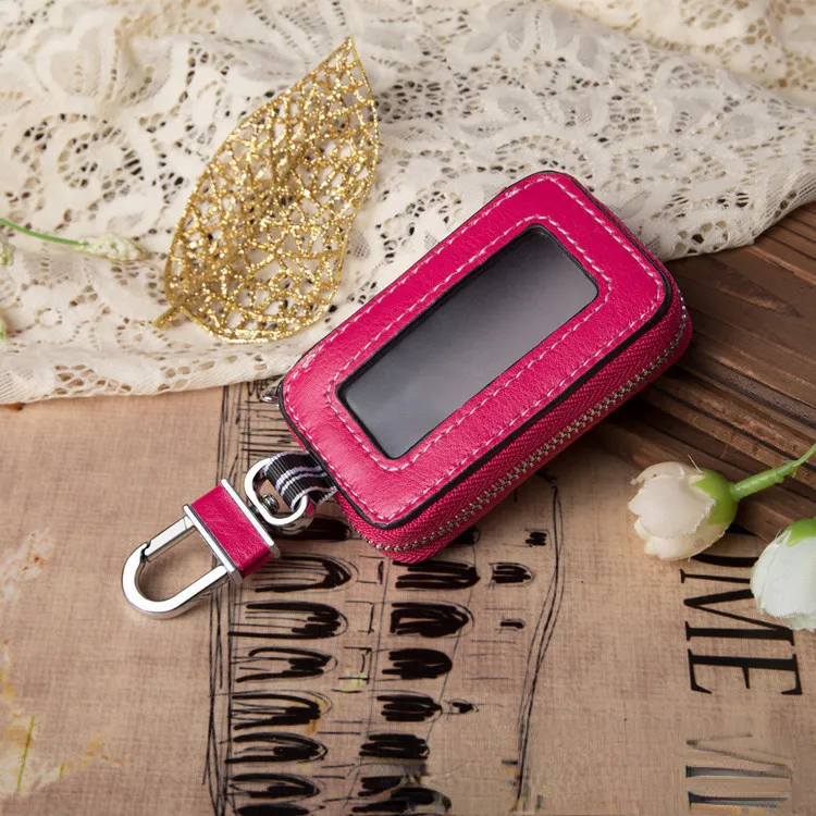 Leather Transparent Zipper Car Case with Key Input Funciton 9069