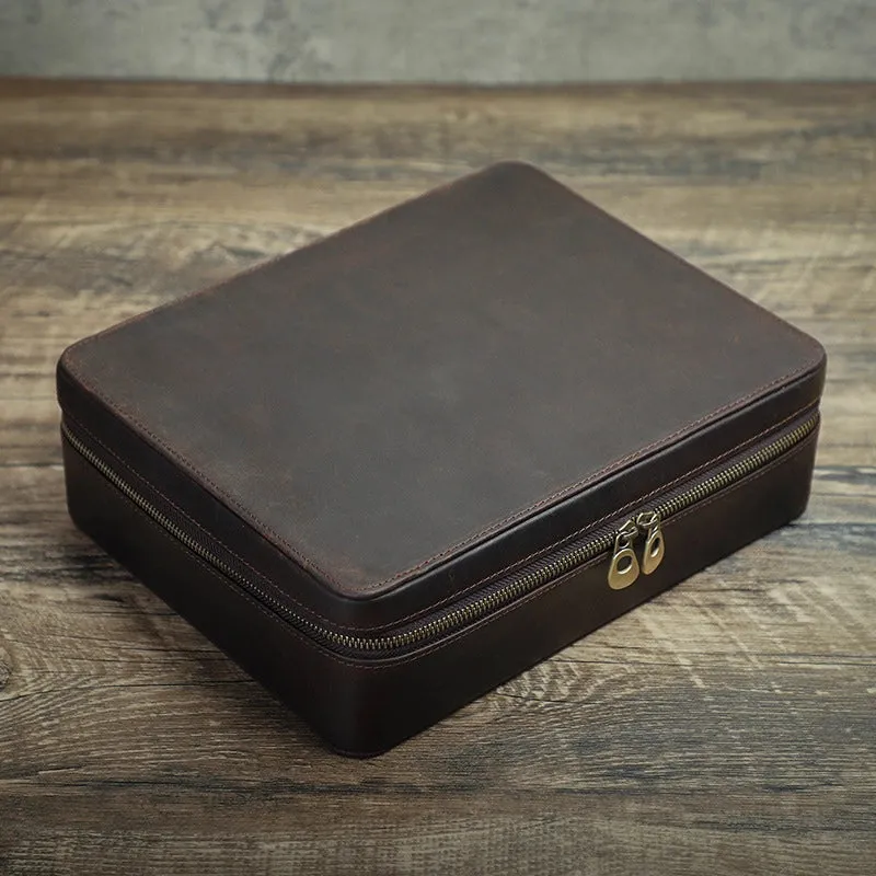 Leather Watch Box for 10 Watches - Free Monogram