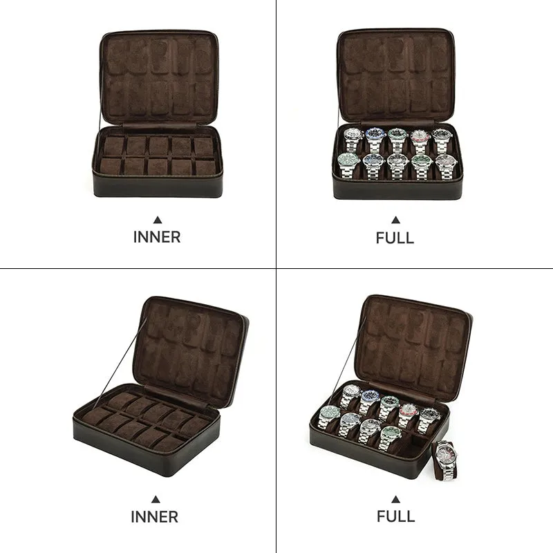 Leather Watch Box for 10 Watches - Free Monogram