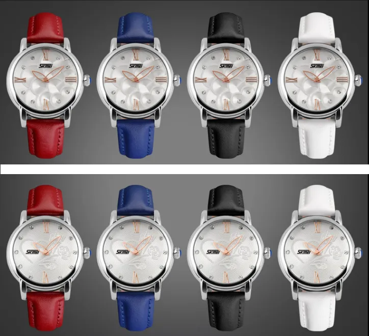 Leather waterproof ladies watch