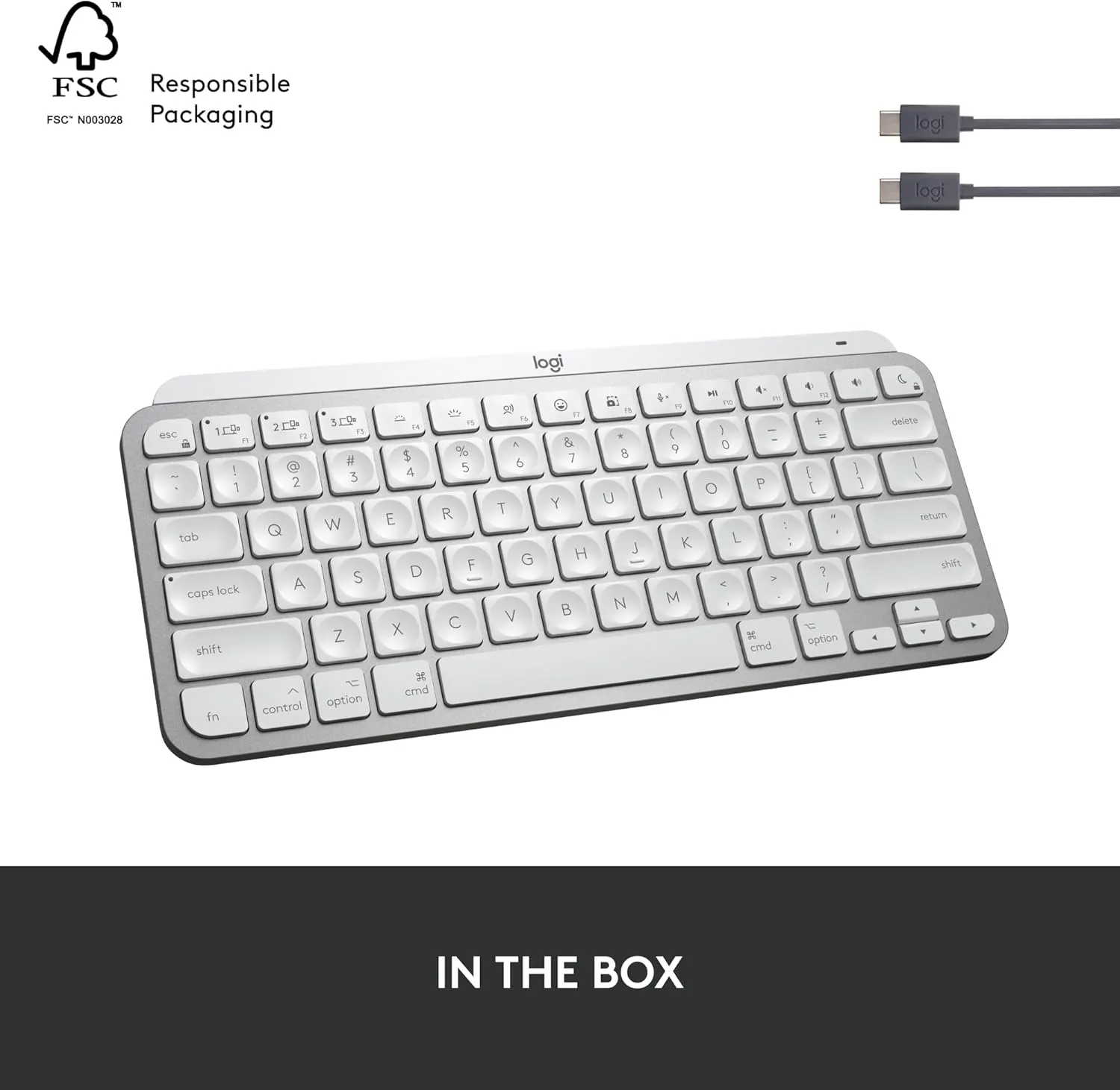 Logitech MX Keys Mini For Mac Wireless Keyboard 智能無線鍵盤 (English Version) - Pearl White 珍珠白色 920-010528 原裝行貨