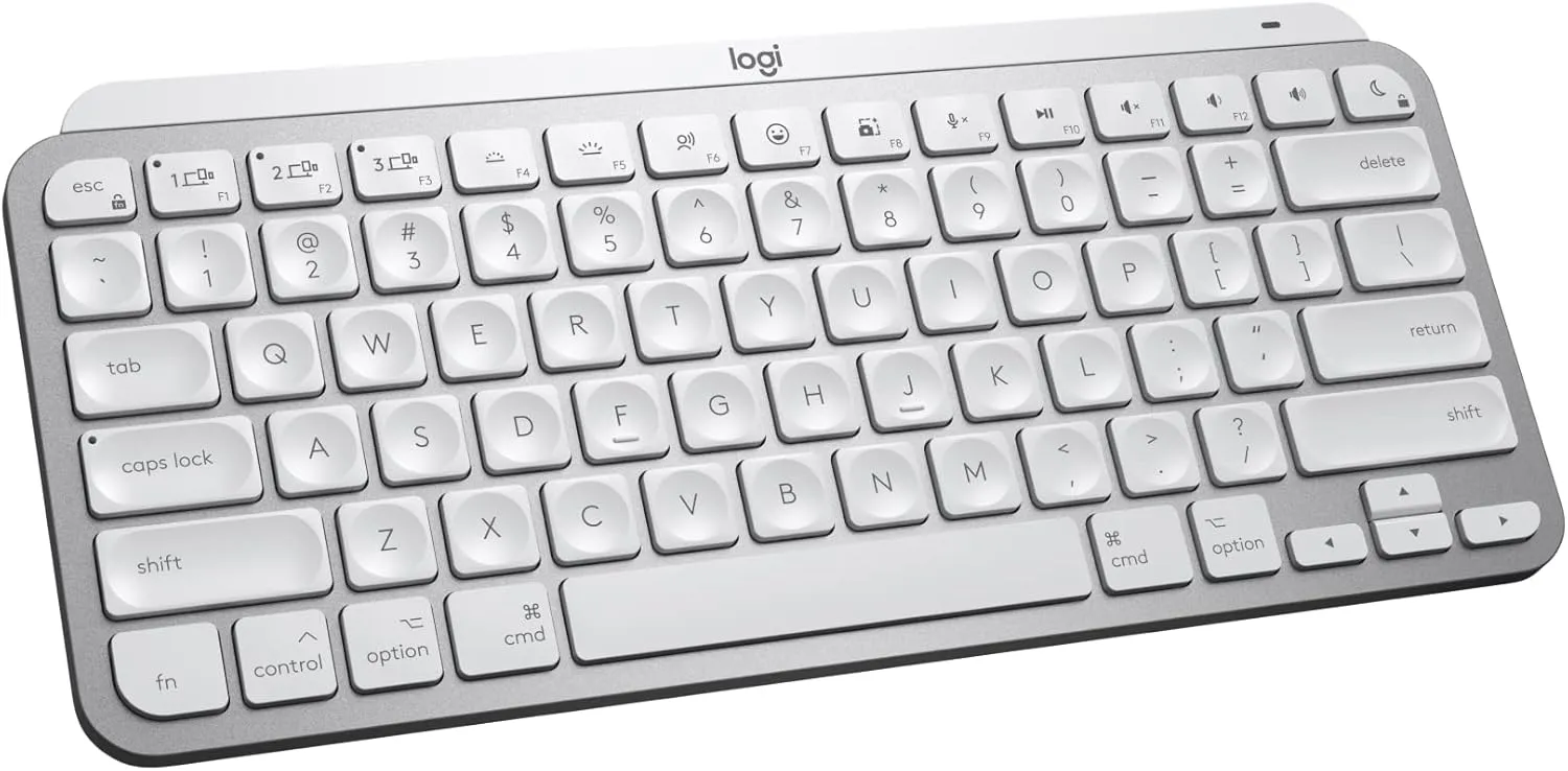 Logitech MX Keys Mini For Mac Wireless Keyboard 智能無線鍵盤 (English Version) - Pearl White 珍珠白色 920-010528 原裝行貨