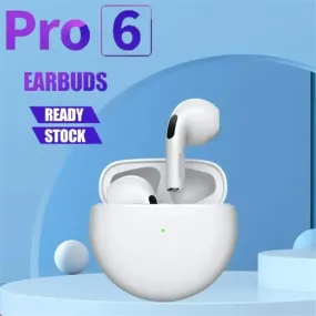 LS Original Pro 6 TWS Wireless Bluetooth Earbuds - Mini In-Ear Sport Headphones for Xiaomi and Android Devices