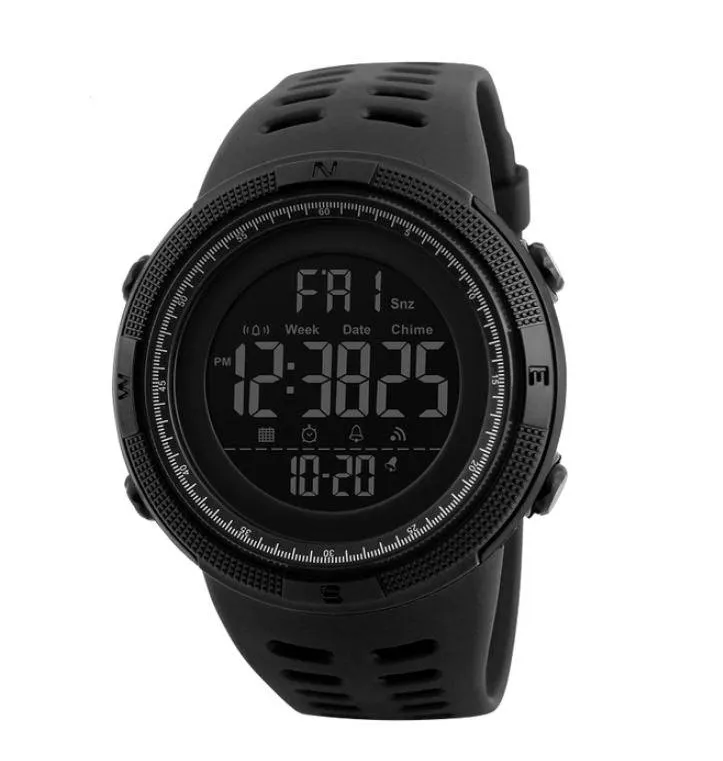 Men Multifunktional Watch Alarm Clock 5Bar Waterproof Digital