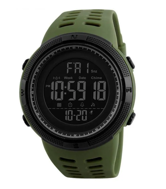 Men Multifunktional Watch Alarm Clock 5Bar Waterproof Digital