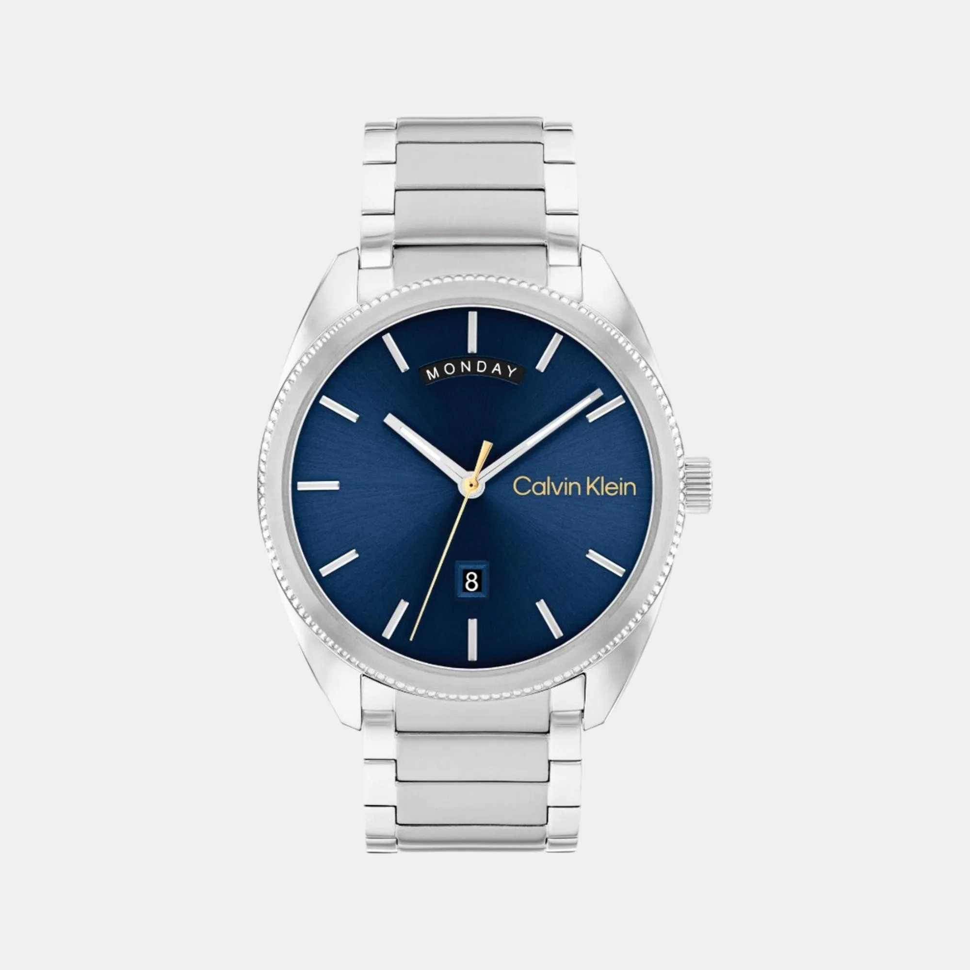 Men Quartz Analog Blue Dial Stainless Steel Watch 25200446