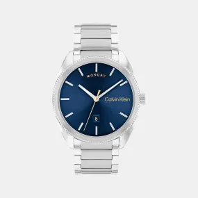 Men Quartz Analog Blue Dial Stainless Steel Watch 25200446