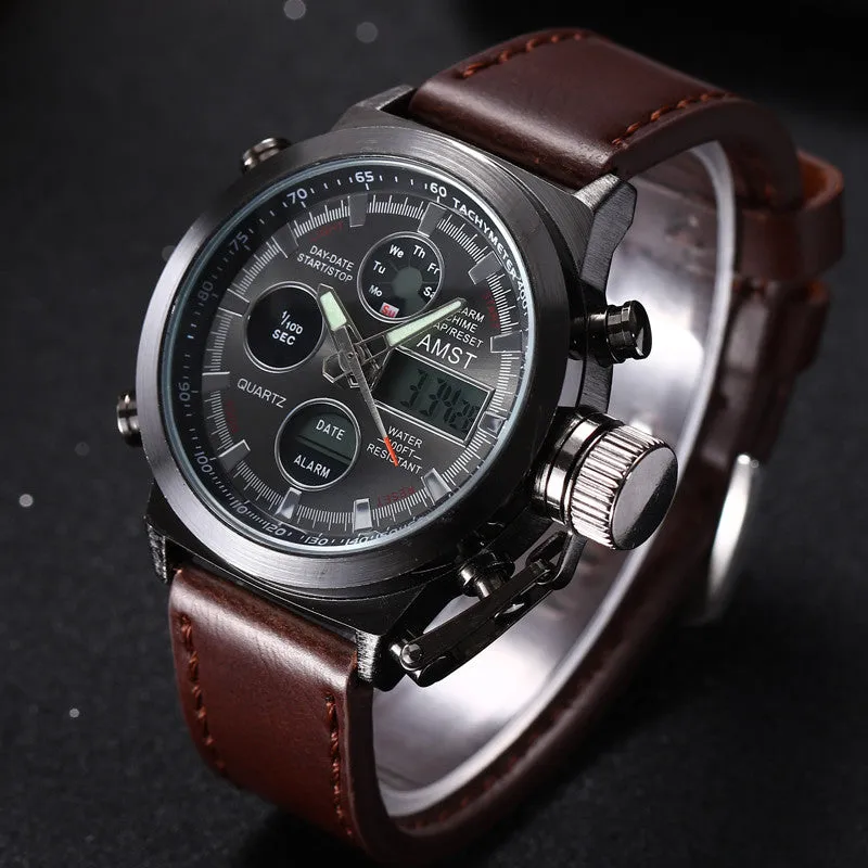 Men Top Brand Luxury quartz Watches electronic digital display Military watch Men sports watches 30ATM wristwatch