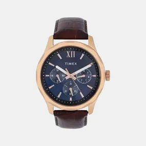 Men's Blue Analog Leather Watch TW0TG7601