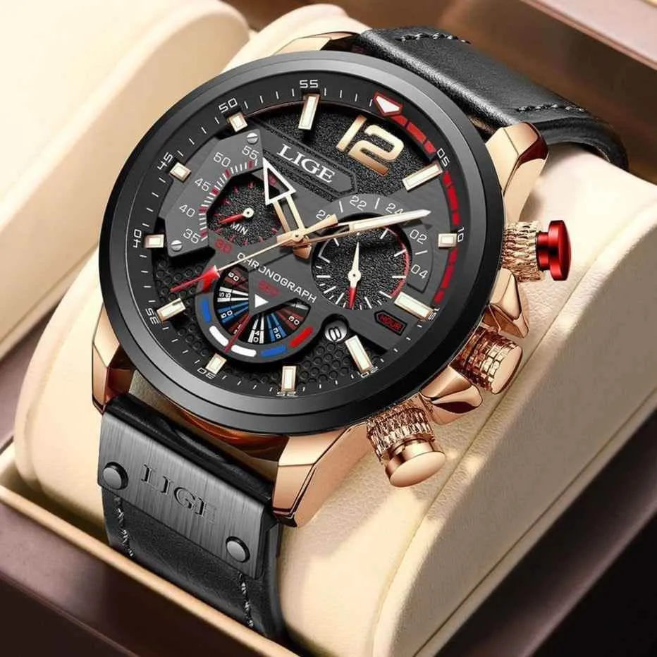 Men's Simple Watches 7TS0313 Casual Leather Sport Waterproof Quartz