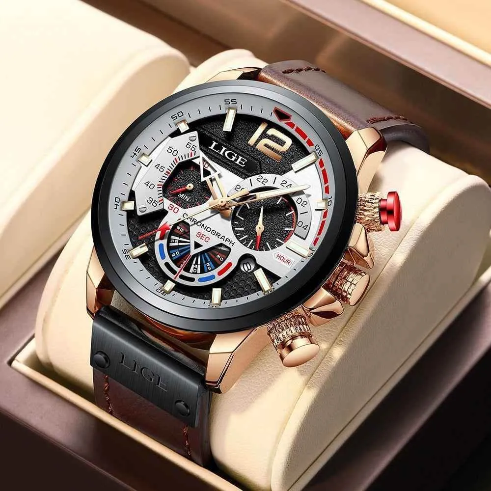 Men's Simple Watches 7TS0313 Casual Leather Sport Waterproof Quartz