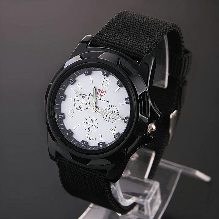 Men's Sports Watch Analog free Watches Alloy dial 4colors military watches Fabric Strap Casual watch