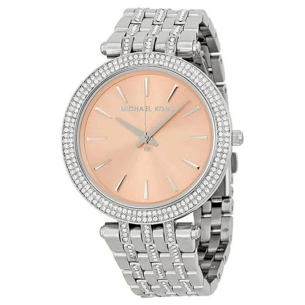 Michael Kors Three-Hand Silver-Tone Stainless Steel Darci Watch