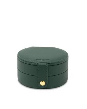 Mocha Round Double Layer Jewellery Case- Green