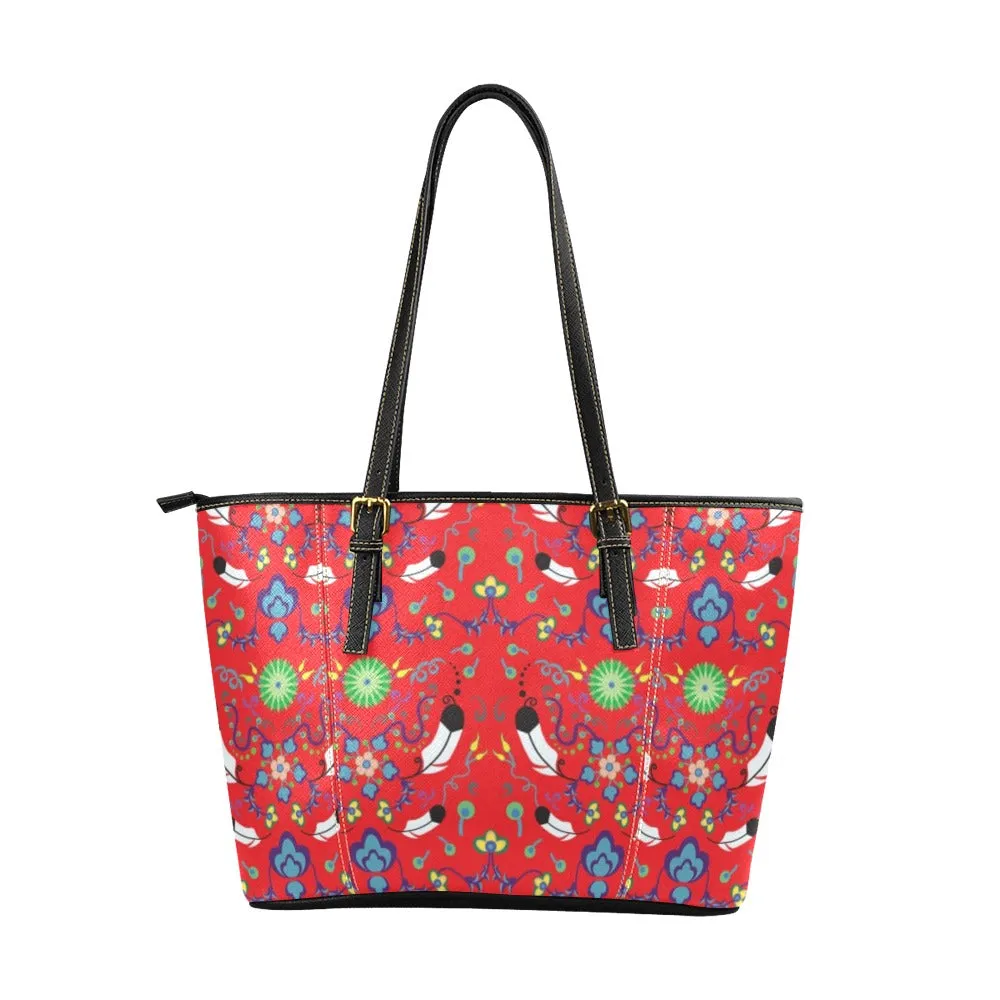 New Growth Vermillion Leather Tote Bag/Large