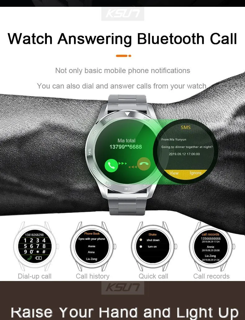 New IP68 Waterproof 1.3 Full Round HD Screen Fitness Tracker Smartwatch iPhone Samsung Xiaomi