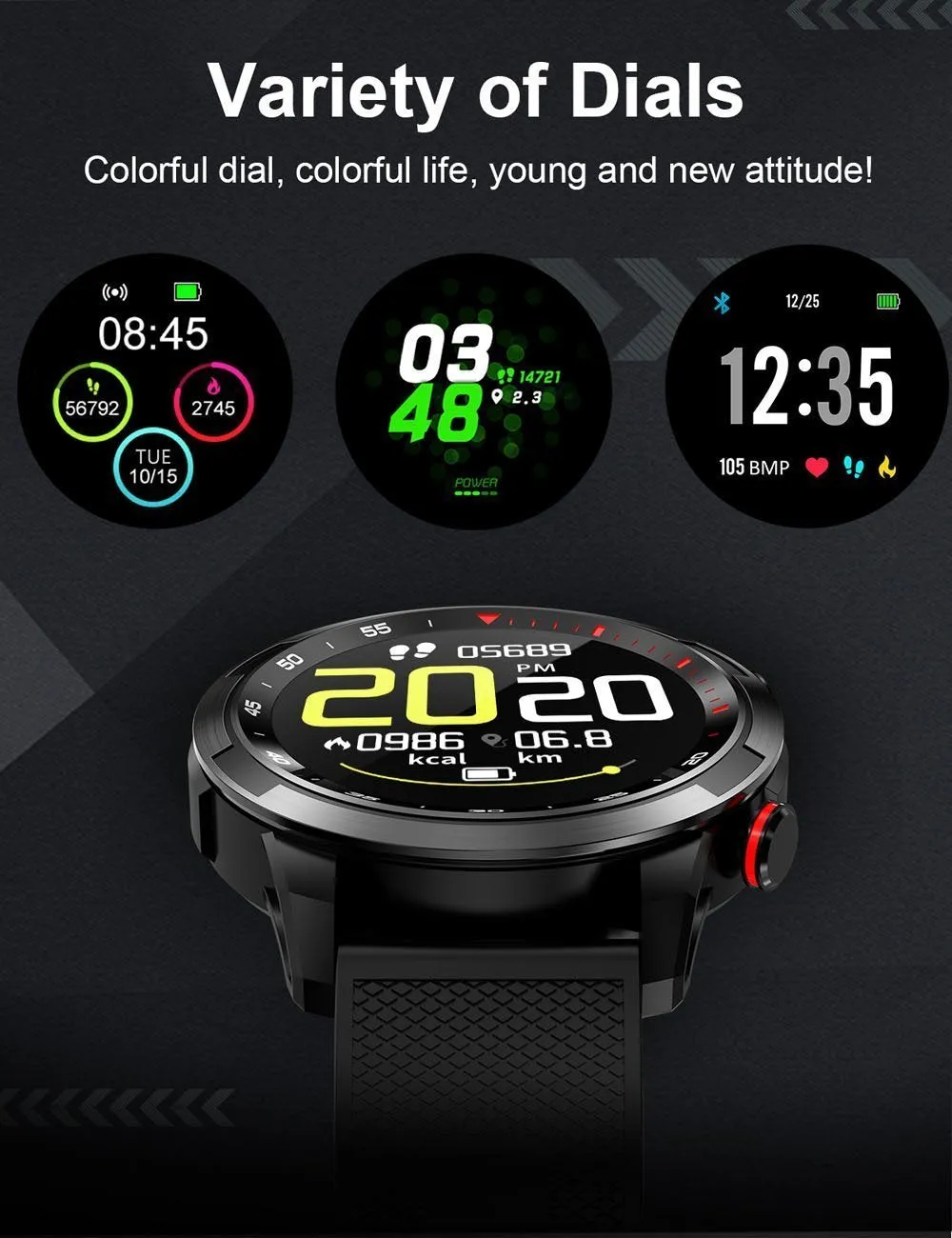 New Waterproof Full Touch IPS Screen Heart Rate Sport Fitness Tracker Smartwatch For iPhones Android