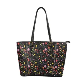 Nipin Blossom Midnight Leather Tote Bag/Large