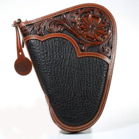 Nocona Handgun Floral Tooled Black Case