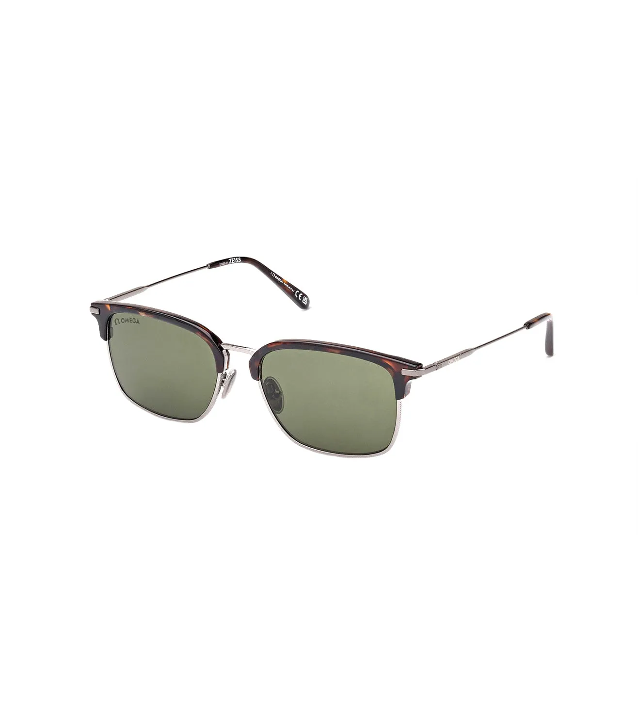 Omega Men's Green Square Sunglasses