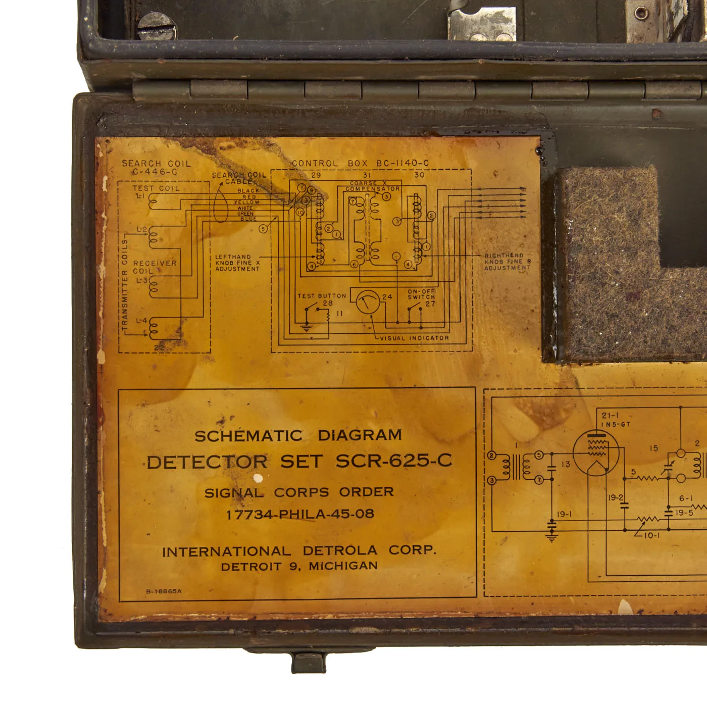 Original U.S. WWII 1945 Dated SCR 625-C Mine Detector