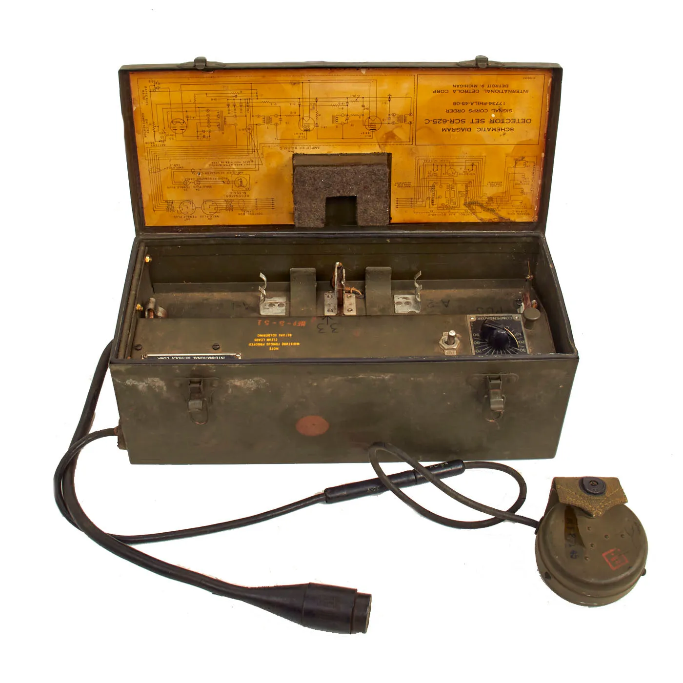 Original U.S. WWII 1945 Dated SCR 625-C Mine Detector