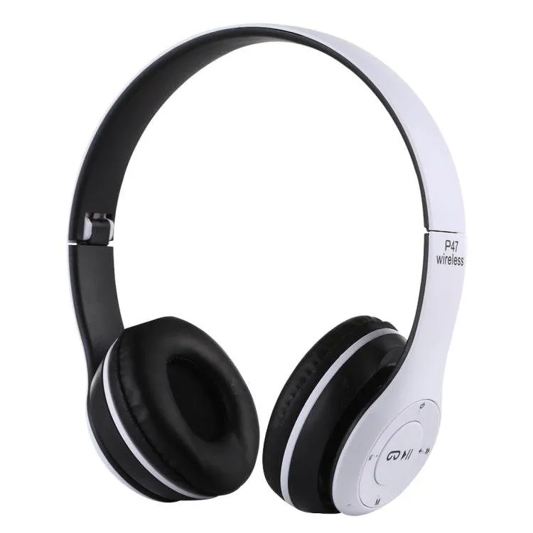 P47 Foldable Bluetooth Headphones with AUX, FM Radio & MP3 Playback, Hands-Free Call Support