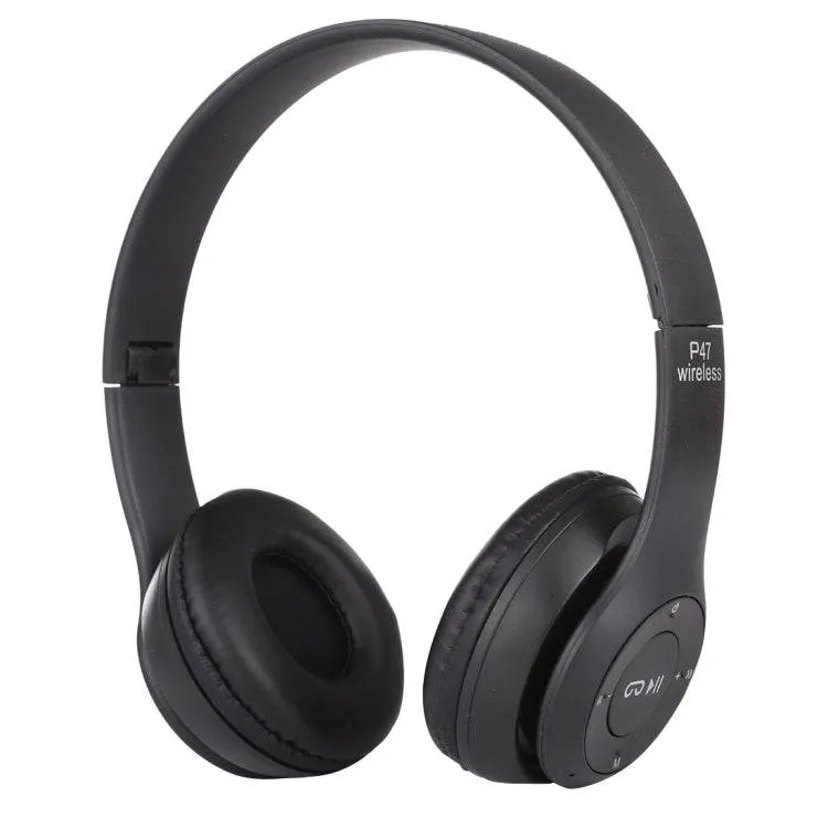 P47 Foldable Bluetooth Headphones with AUX, FM Radio & MP3 Playback, Hands-Free Call Support