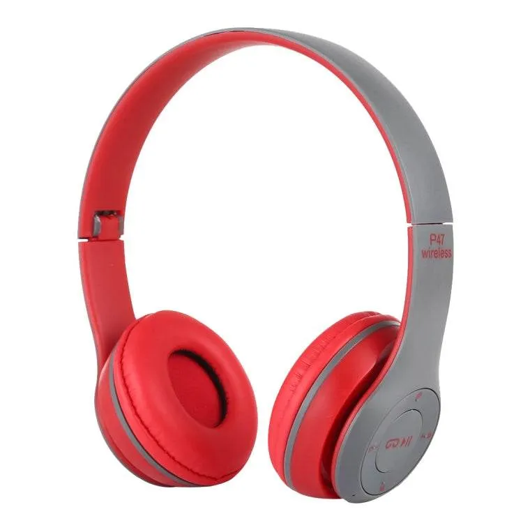 P47 Foldable Bluetooth Headphones with AUX, FM Radio & MP3 Playback, Hands-Free Call Support