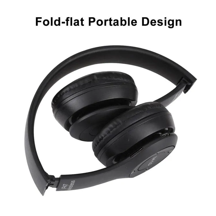 P47 Foldable Bluetooth Headphones with AUX, FM Radio & MP3 Playback, Hands-Free Call Support