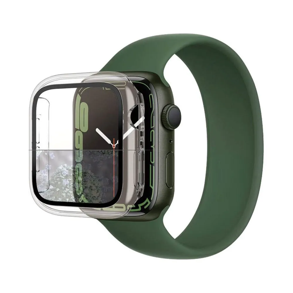 PanzerGlass Apple Watch 9/8/7 (41mm) Full Body Protection Cover   Indbygget Skærmbeskyttelse m. Anti-Bacterial - Gennemsigtig