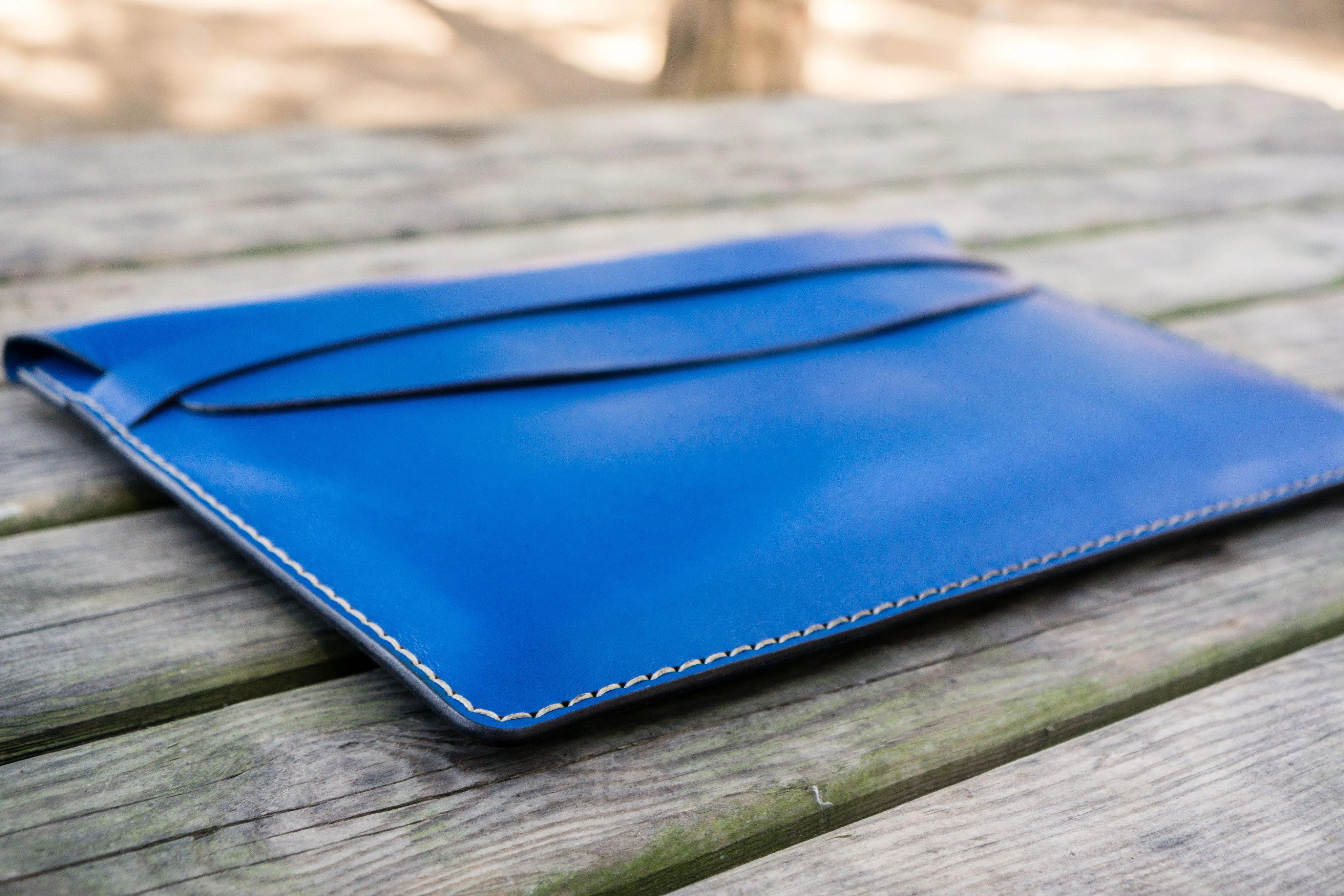 Personalized Leather MacBook Sleeves - Blue