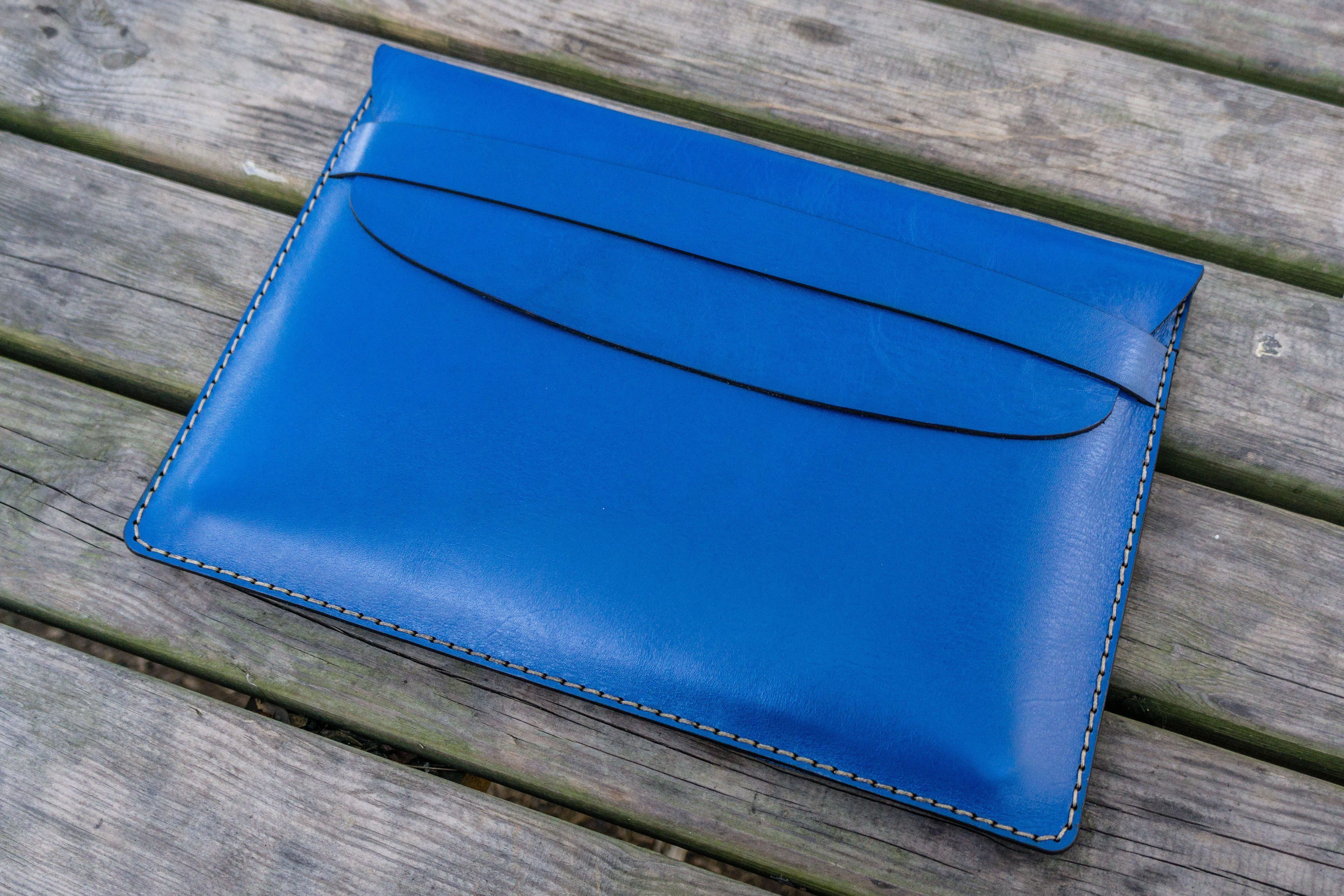 Personalized Leather MacBook Sleeves - Blue