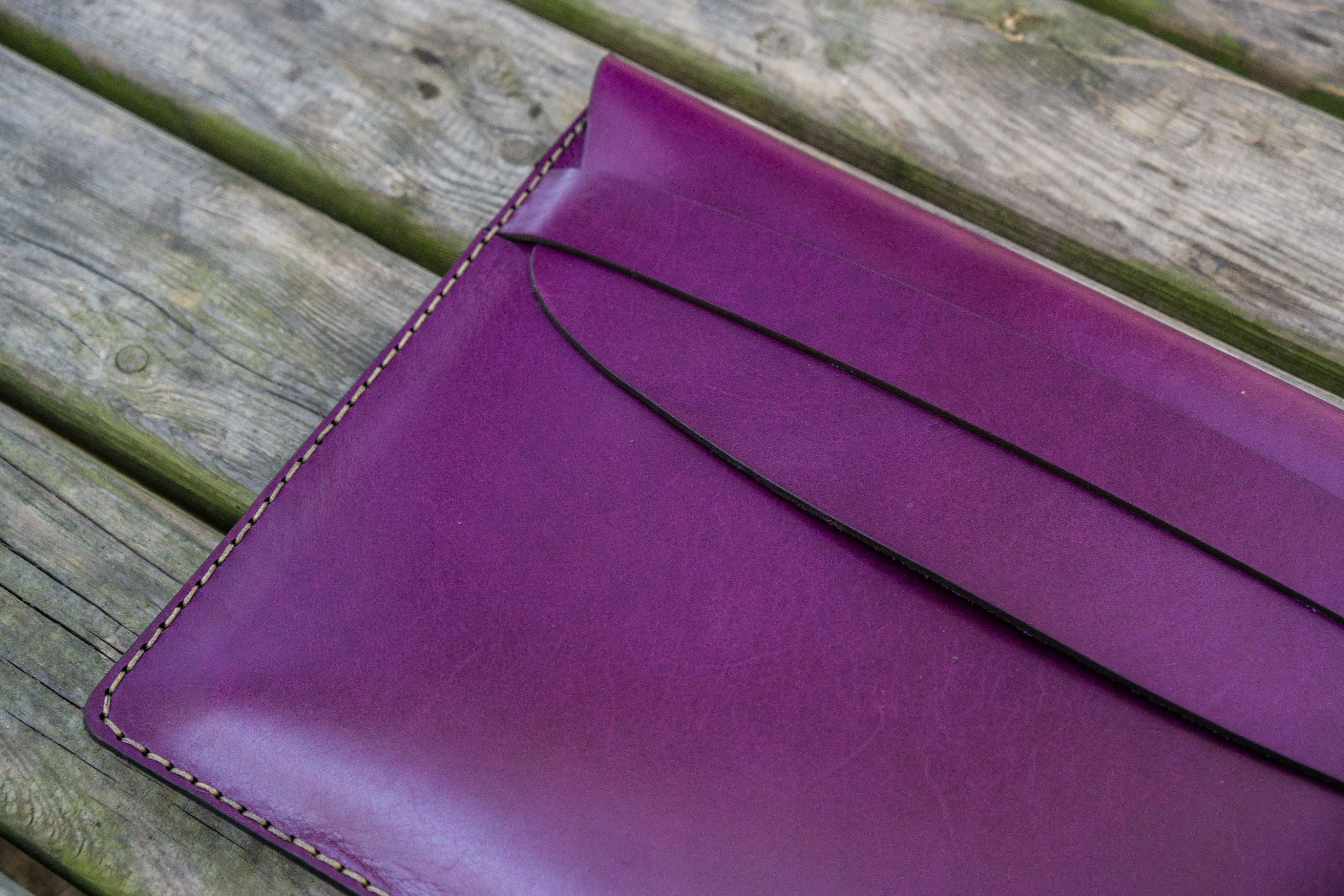 Personalized Leather MacBook Sleeves - Purple