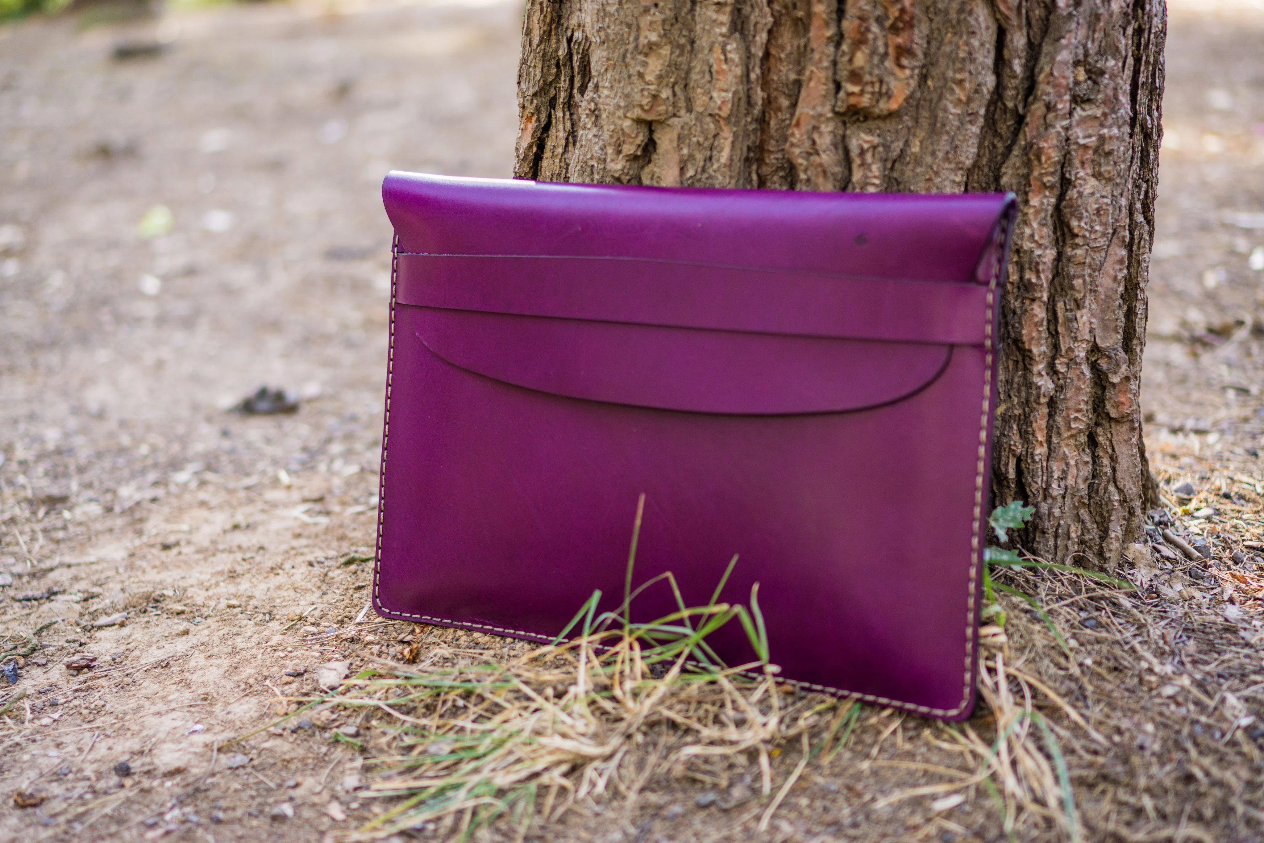 Personalized Leather MacBook Sleeves - Purple