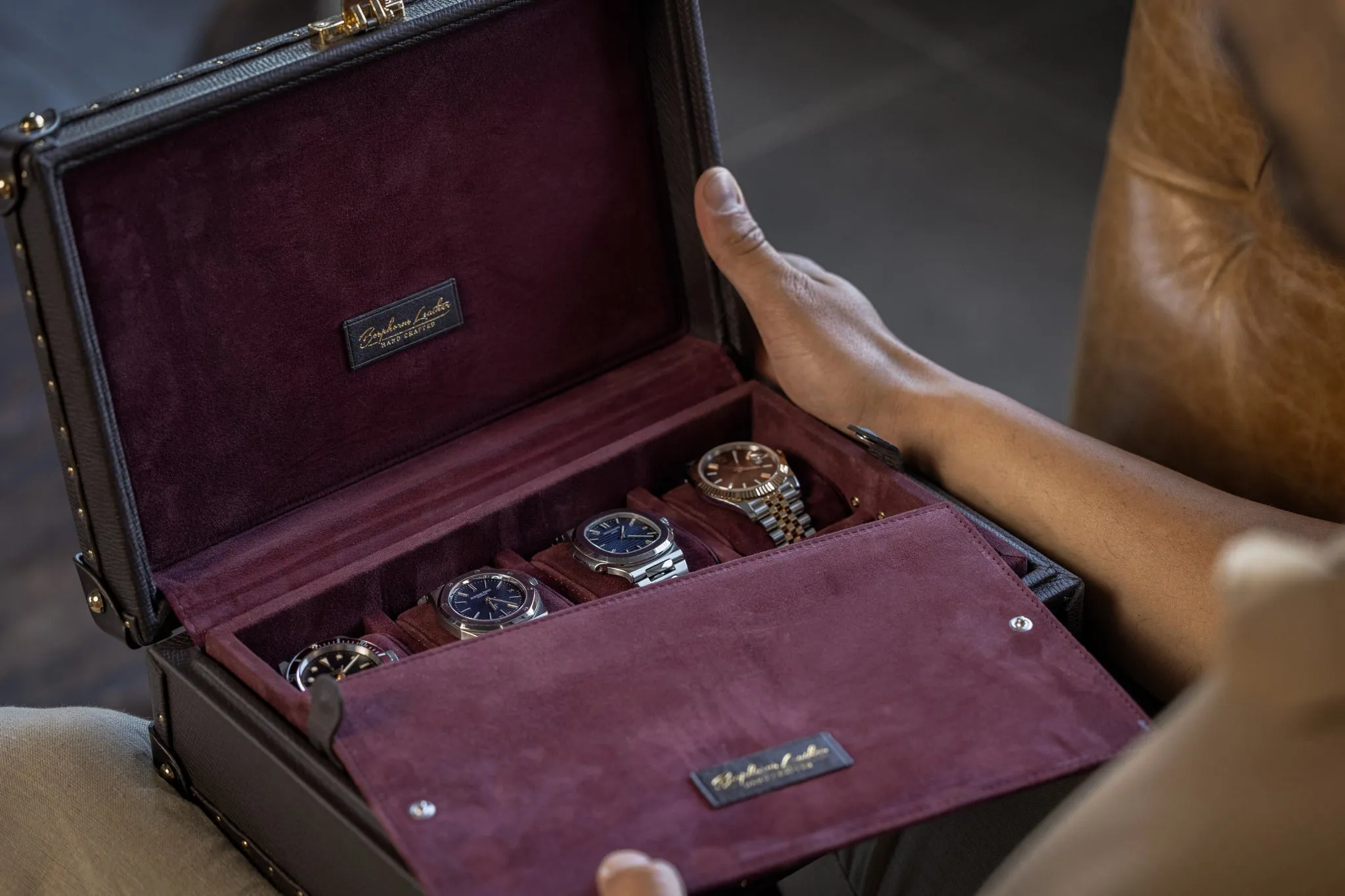 Petra Watch Case - Dark Brown