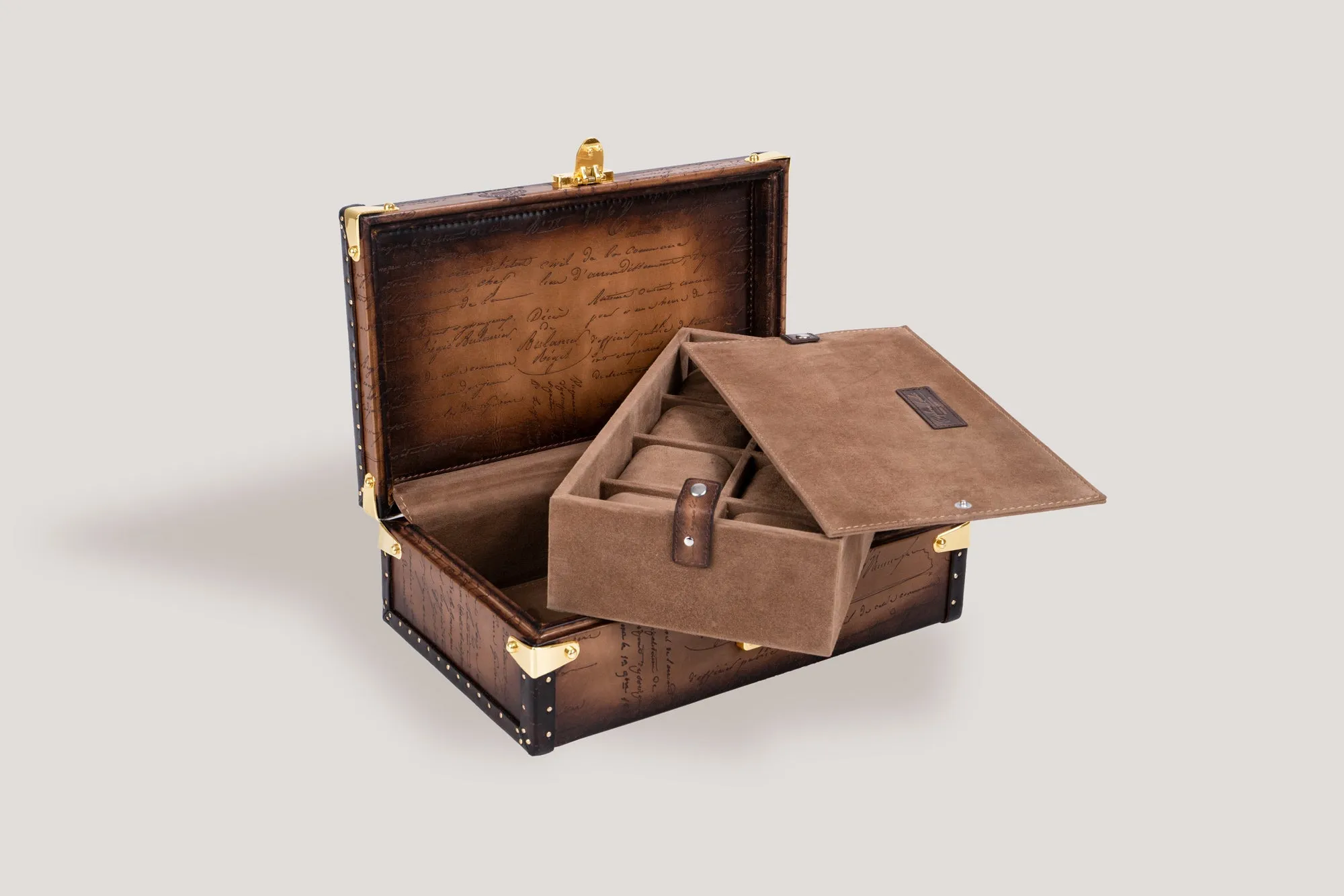 Petra Watch Case - Parchment Patina Light Tan