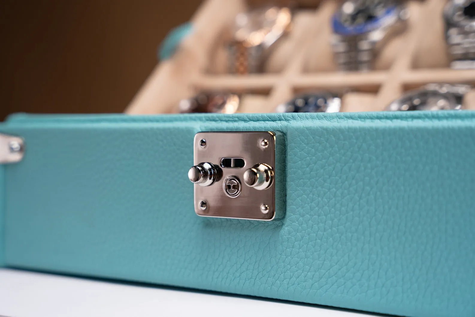 Petra Watch Case - Togo Tiffany Blue