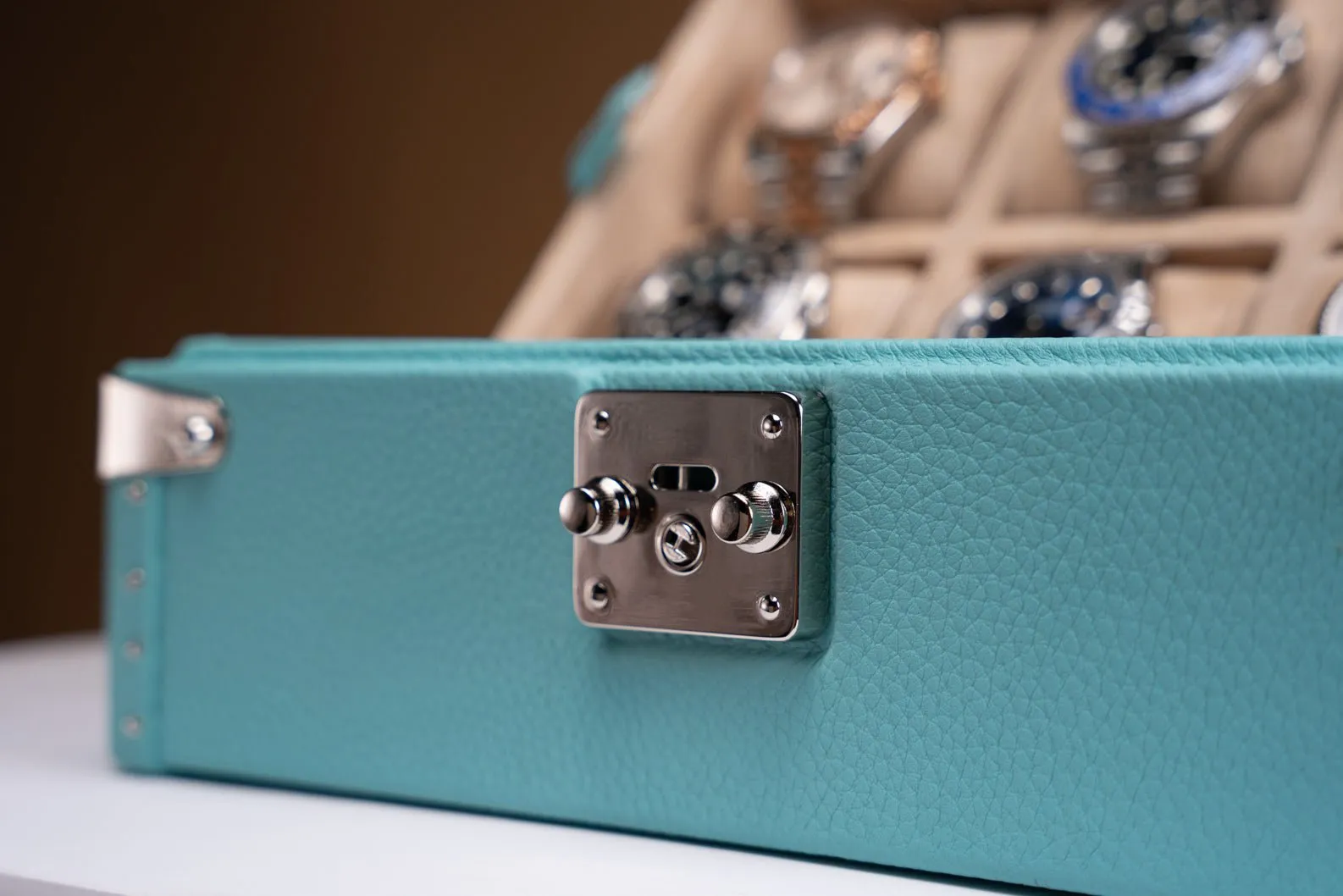 Petra Watch Case - Togo Tiffany Blue