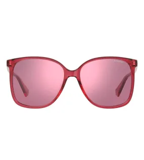 Polaroid Unisex Pink-mirrored Butterfly Sunglasses