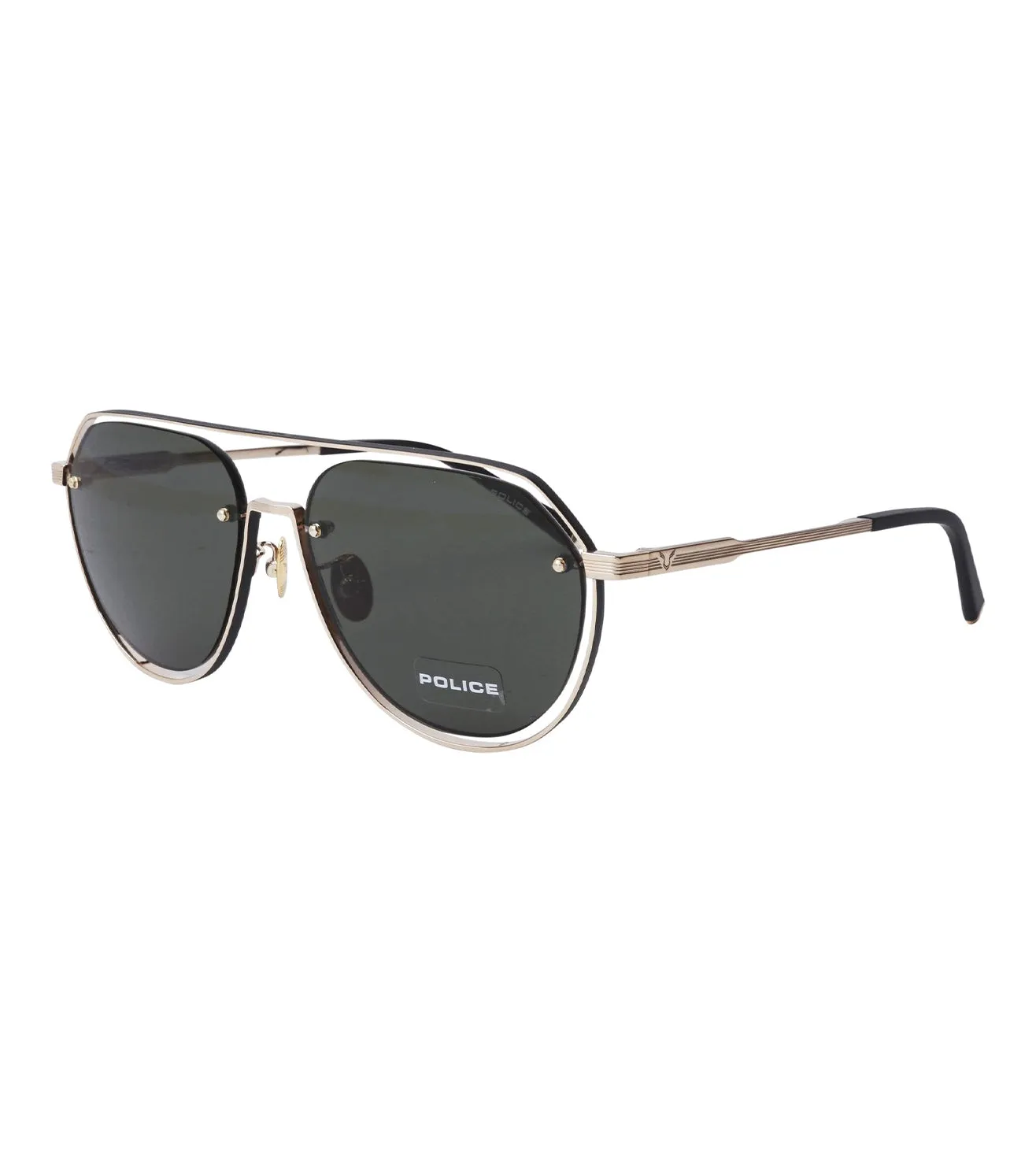 Police Men's Green Aviator Sunglasses