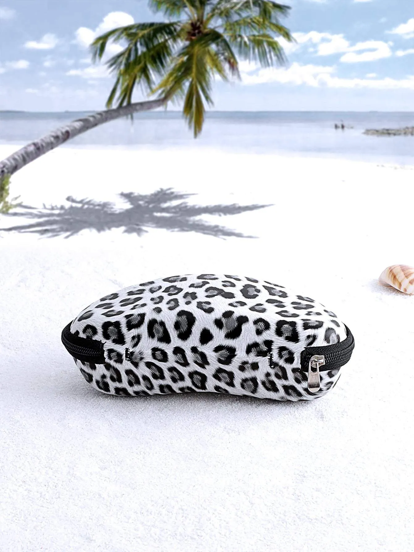 PU Leather Leopard Print Glasses Case