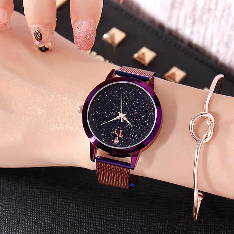 Purple Strarry Sky Dial Women's Watch