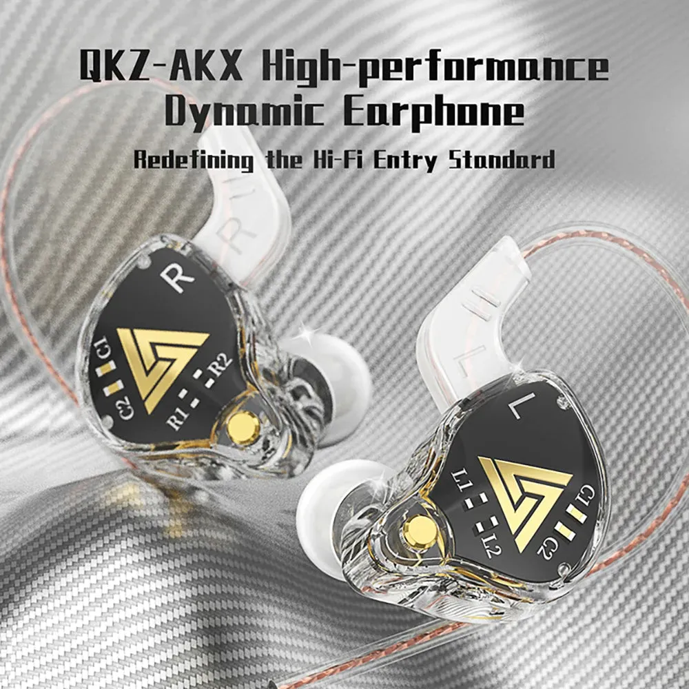 QKZ AKX HIFI Heavy Bass In-Ear Earphones With Mic IEM Level 3.5mm Headphone DMX