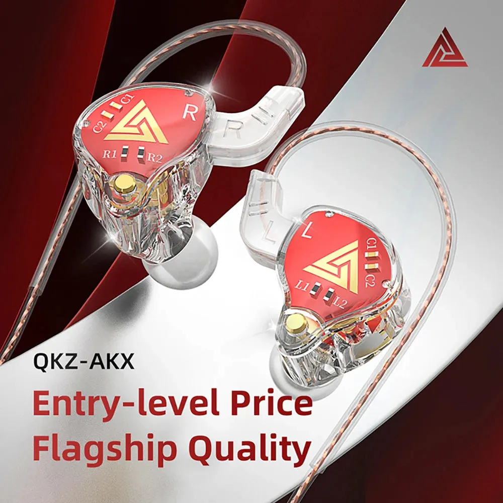 QKZ AKX HIFI Heavy Bass In-Ear Earphones With Mic IEM Level 3.5mm Headphone DMX