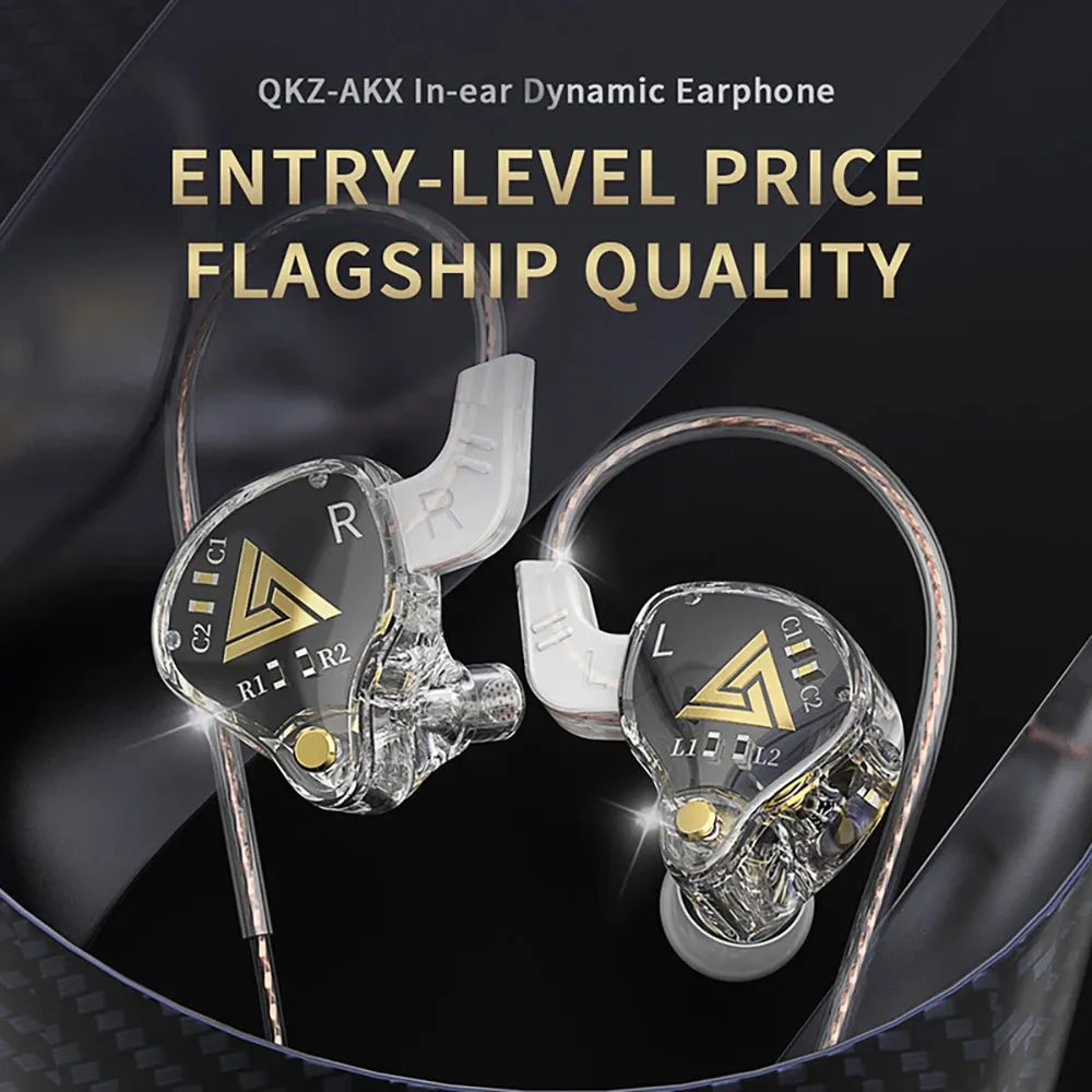 QKZ AKX HIFI Heavy Bass In-Ear Earphones With Mic IEM Level 3.5mm Headphone DMX